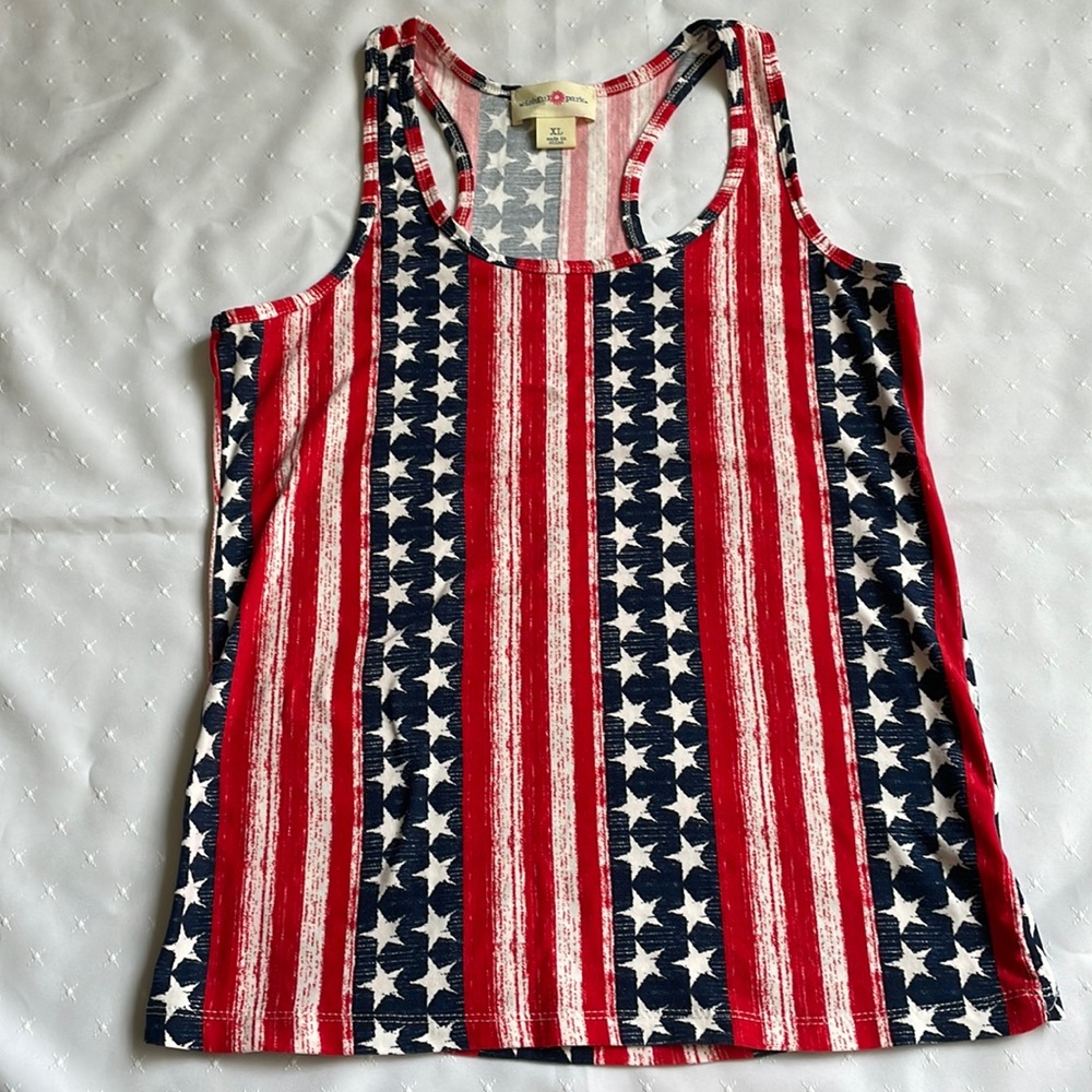 Patriotic Stars and Stripes Racerback Tank Top